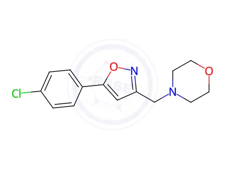 Chemical structure of 4-{[5-(4-chlorophenyl)-3-isoxazolyl]methyl}morpholine