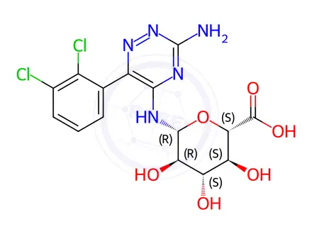 Chemical structure of Lamotrigine 5 N Glucuronide