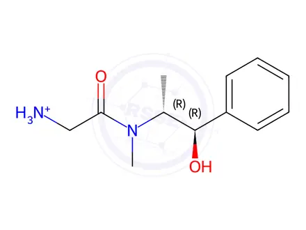Chemical structure of (R,R)-(-)-Pseudoephedrine Glycinamide