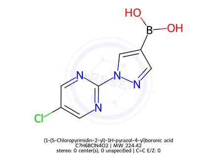 Chemical structure of (1-(5-Chloropyrimidin-2-yl)-1H-pyrazol-4-yl)boronic acid