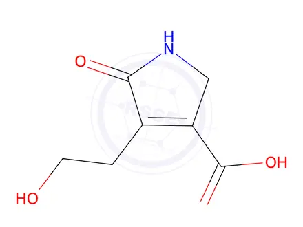 Chemical structure of 2,5-dihydro-4-(2-hydroxyethyl)-5-oxo-1H-pyrrole-3-carboxylic acid