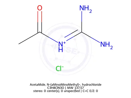 Chemical structure of AcetaMide, N-(aMinoiMinoMethyl)-, hydrochloride