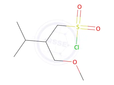 Chemical structure of 2-(Methoxymethyl)-3-methylbutane-1-sulfonyl chloride