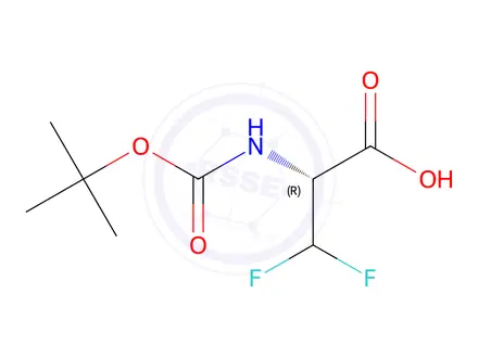 Chemical structure of (R)-2-((tert-Butoxycarbonyl)amino)-3,3-difluoropropanoic acid
