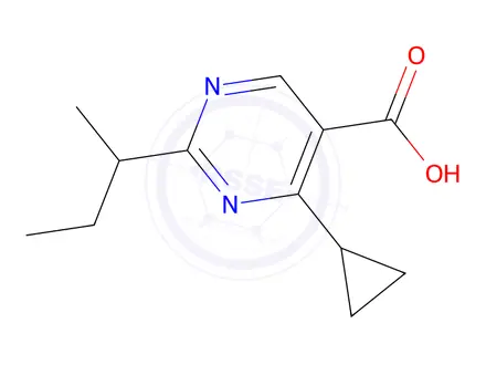 Chemical structure of 2-(Sec-butyl)-4-cyclopropylpyrimidine-5-carboxylic acid