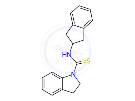 Chemical structure of N-(2,3-Dihydro-1H-inden-2-yl)indoline-1-carbothioamide