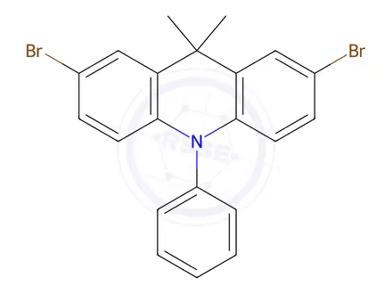 Chemical structure of 2,7-Dibromo-9,9-dimethyl-10-phenyl-9,10-dihydroacridine