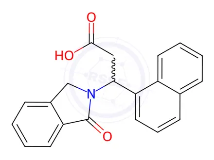Chemical structure of 3-(Naphthalen-1-yl)-3-(1-oxoisoindolin-2-yl)propanoic acid