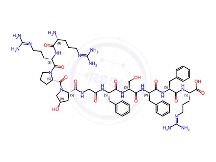 Chemical structure of (D-ARG0,HYP3,D-PHE7)-BRADYKININ