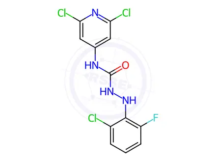 Chemical structure of N1-(2,6-dichloro-4-pyridyl)-2-(2-chloro-6-fluorophenyl)hydrazine-1-carboxamide