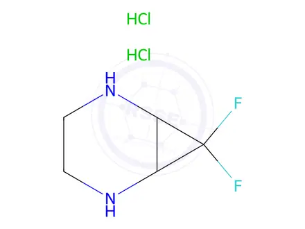 Chemical structure of 7,7-Difluoro-2,5-diazabicyclo[4.1.0]Heptane dihydrochloride