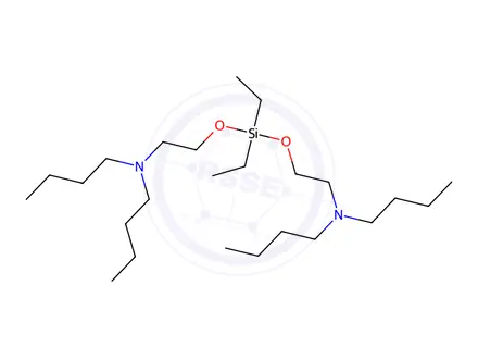 Chemical structure of N,N'-[(Diethylsilanediyl)bis(oxyethylene)]bis(dibutylamine)