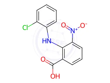 Chemical structure of 2-[(2-Chlorophenyl)amino]-3-nitrobenzoic Acid
