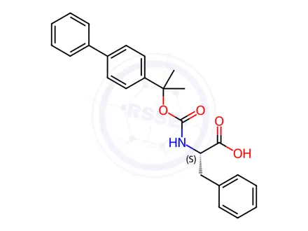 Chemical structure of N-[(1-[1,1'-biphenyl]-4-yl-1-methylethoxy)carbonyl]-3-phenyl-L-alanine, compound with dicyclohexylamine (1:1)