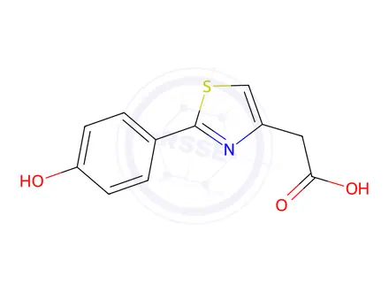 Chemical structure of 2-[2-(4-Hydroxyphenyl)-1,3-thiazol-4-yl]acetic Acid