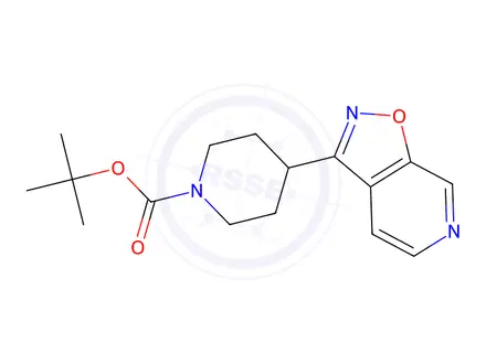 Chemical structure of tert-butyl 4-(isoxazolo[5,4-c]pyridin-3-yl)piperidine-1-carboxylate