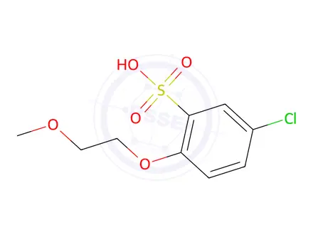 Chemical structure of 5-CHLORO-2-(2-METHOXYETHOXY)-BENZENE SULFONIC ACID SODIUM