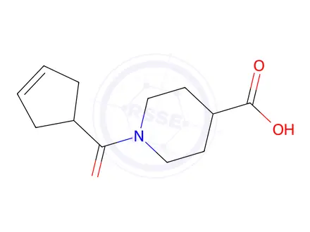 Chemical structure of 1-(Cyclopent-3-ene-1-carbonyl)piperidine-4-carboxylic acid