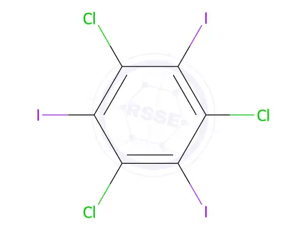 Chemical structure of 1,3,5-Trichloro-2,4,6-triiodobenzene