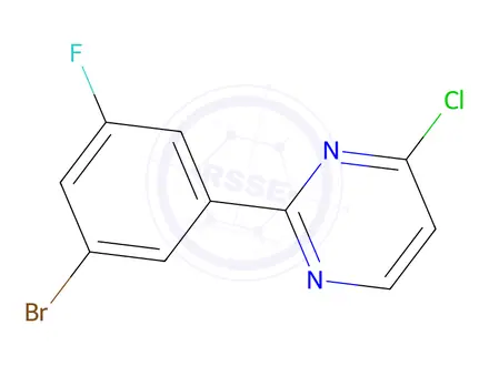 Chemical structure of 2-(3-Bromo-5-fluorophenyl)-4-chloropyrimidine