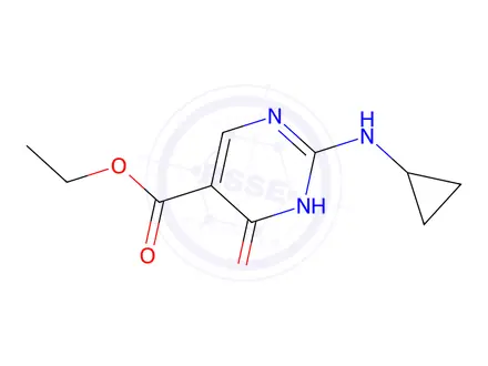 Chemical structure of Ethyl 2-(cyclopropylamino)-4-hydroxypyrimidine-5-carboxylate