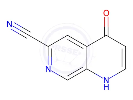 Chemical structure of 1,7-Naphthyridine-6-carbonitrile, 4-hydroxy-