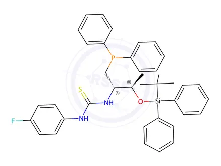 Chemical structure of N-[(1S,2R)-2-[[(1,1-Dimethylethyl)diphenylsilyl]oxy]-1-[(diphenylphosphino)methyl]propyl]-N'-(4-fluorophenyl)thiourea