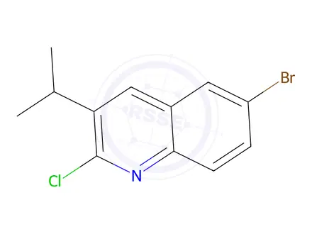 Chemical structure of 6-Bromo-2-chloro-3-(propan-2-yl)quinoline