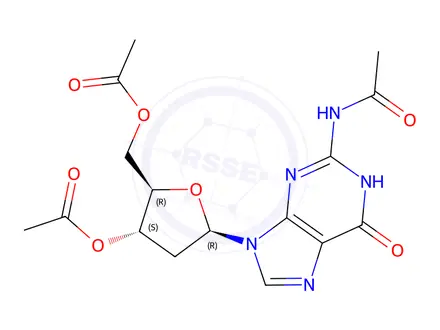 Chemical structure of 3',5',N2-Tri-O-acetyl 2'-Deoxyguanosine