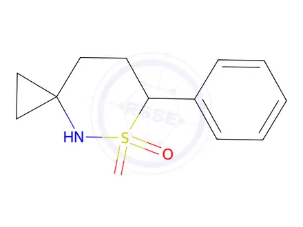 Chemical structure of 6-Phenyl-5-thia-4-azaspiro[2.5]Octane 5,5-dioxide