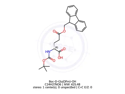 Chemical structure of Boc-D-Glu(OFm)-OH