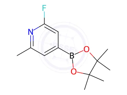 Chemical structure of 2-Fluoro-6-methyl-4-(4,4,5,5-tetramethyl-1,3,2-dioxaborolan-2-yl)-pyridine