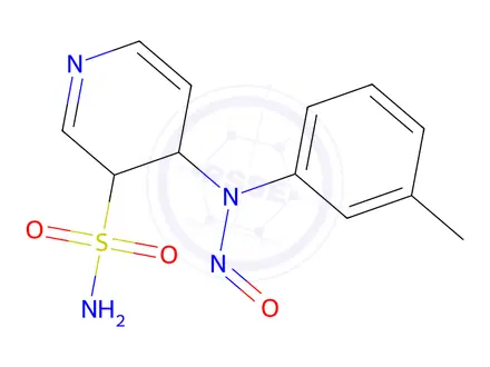 Chemical structure of 4[(3-methylphenyl)(nitroso)amino]3,4-dihydropyridine-3-sulfonamide