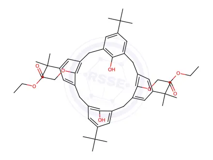 Chemical structure of O(1),O(3)-Bis(ethoxycarbonylmethyl)-p-tert-butylcalix[4]arene