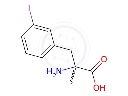 Chemical structure of Phenylalanine, 3-iodo-α-methyl-