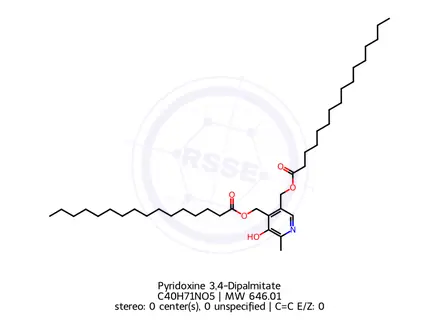 Chemical structure of Pyridoxine 3,4-Dipalmitate