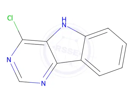 Chemical structure of 4-chloro-5H-pyrimido[5,4-b]indole
