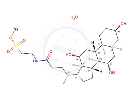 Chemical structure of TAUROCHOLIC ACID SODIUM SALT HYDRATE