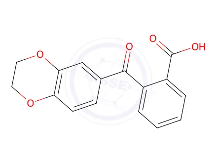 Chemical structure of 2-(2,3-Dihydro-1,4-benzodioxine-6-carbonyl)benzoic Acid