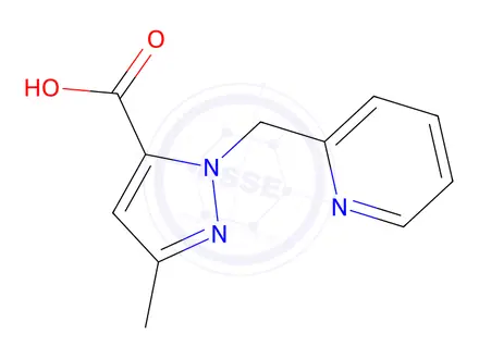 Chemical structure of 3-Methyl-1-(pyridin-2-ylmethyl)-1h-pyrazole-5-carboxylic acid