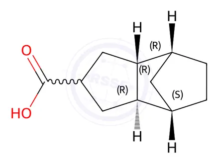 Chemical structure of (2alpha,3aalpha,4beta,7beta,7abeta)-octahydro-4,7-methano-1H-indene-2-carboxylic acid