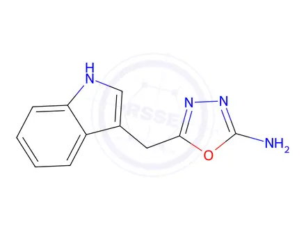 Chemical structure of 5-((1H-Indol-3-yl)methyl)-1,3,4-oxadiazol-2-amine