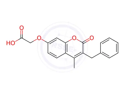 Chemical structure of [(3-benzyl-4-methyl-2-oxo-2H-chromen-7-yl)oxy]acetic acid