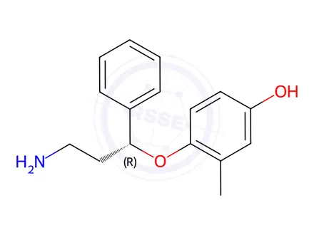Chemical structure of (R)-4-(3-amino-1-phenylpropoxy)-3-methylphenol