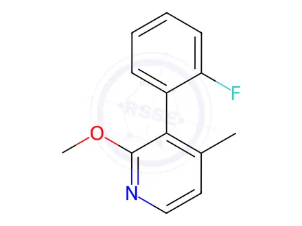 Chemical structure of 3-(2-Fluorophenyl)-2-methoxy-4-methylpyridine
