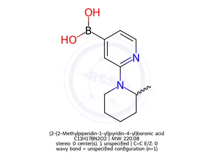 Chemical structure of (2-(2-Methylpiperidin-1-yl)pyridin-4-yl)boronic acid