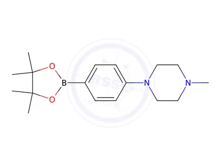 Chemical structure of 1-Methyl-4-[4-(4,4,5,5-tetramethyl-1,3,2-dioxaborolan-2-yl)phenyl]piperazine