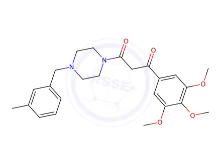 Chemical structure of 1-(m-Methylbenzyl)-4-[3-(3,4,5-trimethoxyphenyl)-1,3-dioxopropyl]piperazine