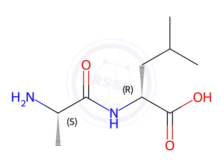 Chemical structure of L-alanyl-D-leucine