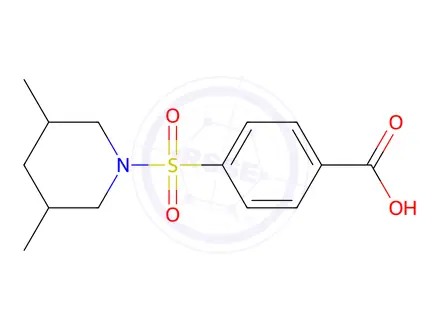 Chemical structure of 4-[(3,5-Dimethylpiperidin-1-yl)sulfonyl]benzoic Acid